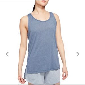 NWT Nike Yoga Distressed Blue Layer Tank